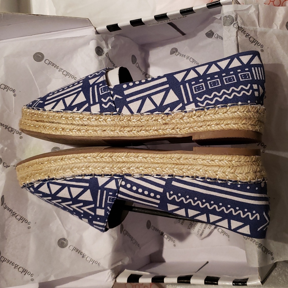 Chase & Chloe New Espadrilles Jute Platform Flats Slip-On NIB Women's 8 - Picture 12 of 16